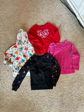 Lot of 4 Girls Assorted Graphic Sweatshirts and Hoodies
